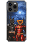 Funda personalizada para teléfono con 2 mascotas 'Batdog & Flash Doggo'