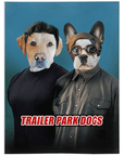 Manta personalizada para 2 mascotas 'Trailer Park Dogs'