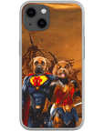 Funda personalizada para teléfono con 2 mascotas 'Superdog & Wonder Doggette'