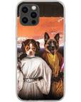 Funda personalizada para teléfono con 2 mascotas 'Princess Leidown & Jedi-Doggo'