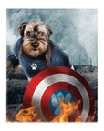 Lienzo personalizado para mascotas 'Captain Doggmerica'
