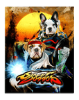 'Street Doggos 2' Lienzo personalizado para 2 mascotas de pie