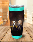 El almirante y el capitán Vaso personalizado para 2 mascotas