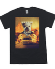 Black Gildan t-shirt with a "Barking Bad" design featuring a dog in glasses, an RV, and explosions.
