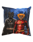 Cojín personalizado para 2 mascotas 'Batdog & Flash Doggo'