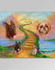 Manta personalizada para 2 mascotas 'The Rainbow Bridge 2 Pet'