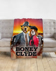 Manta personalizada para 2 mascotas 'Boney and Clyde'