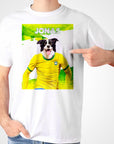 Camiseta personalizada para mascotas 'Brazil Doggos Soccer'