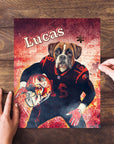 Personalized 'Cleveland Doggos' pet puzzle featuring a boxer dog in a football uniform.