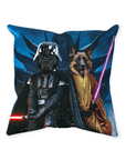 Cojín personalizado para 2 mascotas 'Darth Woofer & Jedi-Doggo'