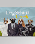 Manta personalizada para 4 mascotas 'DogSchitt's Creek'