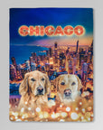 Manta personalizada para 2 mascotas 'Doggos of Chicago'
