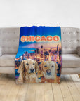 Manta personalizada para 2 mascotas 'Doggos of Chicago'