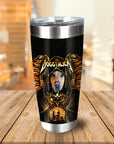 Personalized 'Doggtalica' stainless steel tumbler with a dog in a Viking-style portrait.