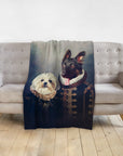 Personalized 'Duke and Duchess' pet blanket with two dogs in renaissance royal portraits.