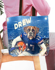 Personalized Florida Gators Doggos tote bag with a custom boxer dog portrait in a football uniform.
