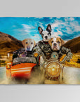 Manta personalizada para 4 mascotas 'Harley Wooferson'