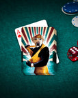 Custom personalized playing cards featuring a dog's head on a "Hulk Dogan" wrestler body.