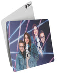 Naipes personalizados para 3 mascotas Lazer Portrait 1 Pet/Humans de los años 80