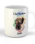 Taza personalizada para mamá mascota 'Te amo'
