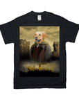 Black Gildan t-shirt featuring a personalized "Lord Of The Woofs" design with a golden retriever in a cloak.