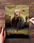 Personalized 'Lord of the Woofs' pet puzzle featuring a golden retriever in a fantasy setting.
