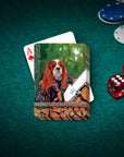 Personalized 'Lumberwoman' playing cards featuring a custom Cavalier King Charles Spaniel pet portrait.