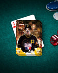 Personalized playing card featuring a bulldog in a Pittsburgh Pawrates baseball uniform.