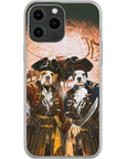 Funda personalizada para teléfono con 2 mascotas 'Los Piratas'