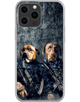 Funda personalizada para teléfono con 2 mascotas 'The Navy Veterans'