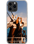 Funda personalizada para teléfono con 2 mascotas 'Titanic Doggos'