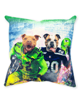 Cojín personalizado para 2 mascotas 'Seattle Doggos'