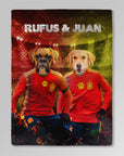 Manta personalizada para 2 mascotas 'Spain Doggos Soccer'