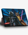 Lienzo personalizado para 2 mascotas 'Darth Woofer & Jedi-Doggo'