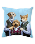 Cojín personalizado para 3 mascotas 'Step Doggos & Doggette (2 machos 1 hembra)'