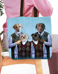 Personalized 4-pet tote bag featuring dogs in "Step Doggos and Doggette" renaissance-style portraits.