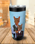 Step Kitties Vaso personalizado para 2 mascotas