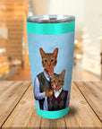 Step Kitties Vaso personalizado para 2 mascotas