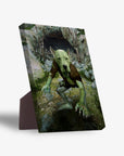 The Goblin personalized pet standing canvas featuring a green goblin-like creature with a dog's face.