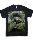 Black Gildan t-shirt featuring a personalized "Goblin" pet design with a dog's face.