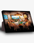 Personalized 3-pet "Poker Players" standing canvas art featuring dogs at a poker table.