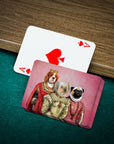 Personalized Royal Ladies playing cards featuring three pets in renaissance portraits.