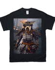 Black Gildan t-shirt featuring a bulldog in full samurai armor, ready for battle.