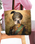 Personalized 'Sultan' tote bag with a custom renaissance-style portrait of a French bulldog.