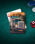 Personalized playing cards featuring two pets in a custom trucker portrait design.