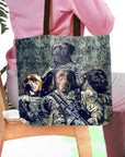 Bolsa de mano personalizada para 4 mascotas 'The Army Veterans'