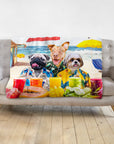 Manta personalizada para 3 mascotas 'The Beach Dogs'