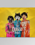 Manta personalizada para 3 mascotas 'The Doggo Beatles'
