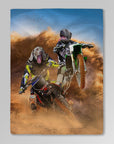 Manta personalizada para 2 mascotas 'The Motocross Riders'