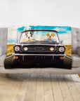 Manta personalizada para 2 mascotas 'The Classic Woofstang'